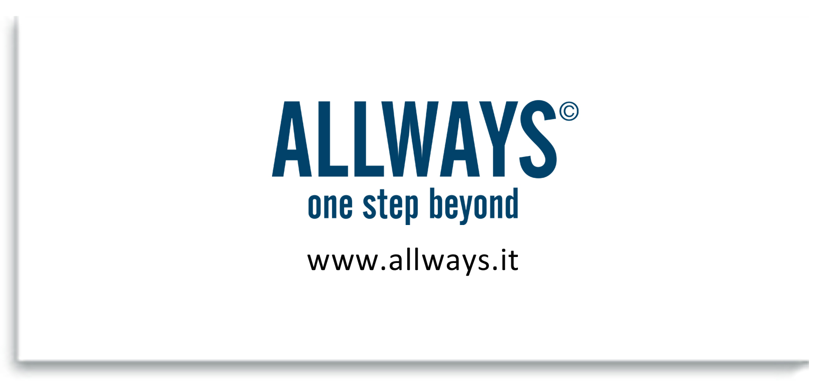 Logo della azienda Allways colore blu con riferimento al sito www.allways.it